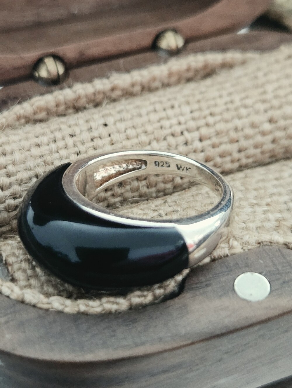 Whitney Kelly Modernist Sterling Silver And  Onyx  Domed Statement Ring